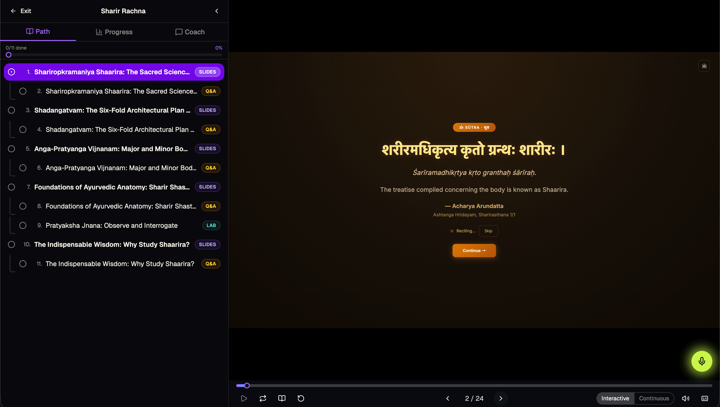 Ayush Academy learning-path dashboard